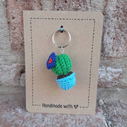 Sleutelhanger cactus blauw