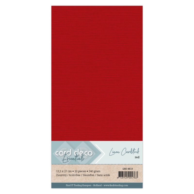 Vierkant linnenkarton - rood