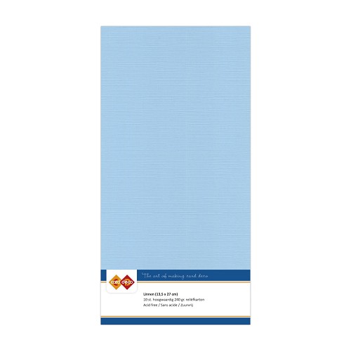 Vierkant linnenkarton - zachtblauw