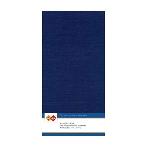 Vierkant linnenkarton - donkerblauw
