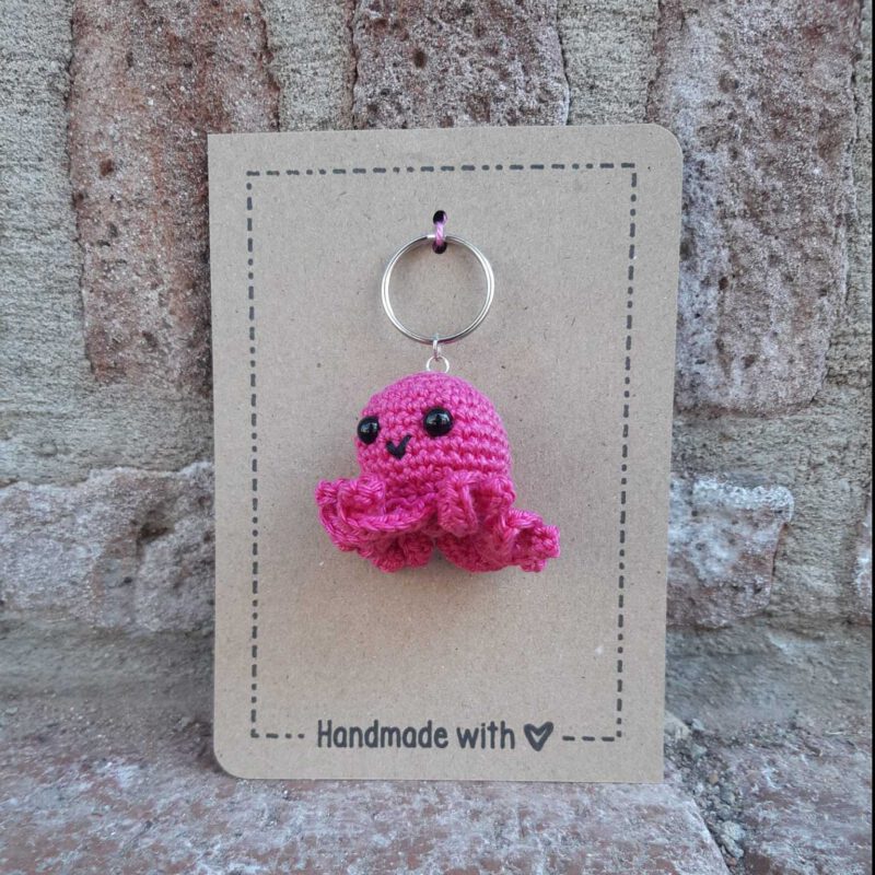 Sleutelhanger Octopus roze