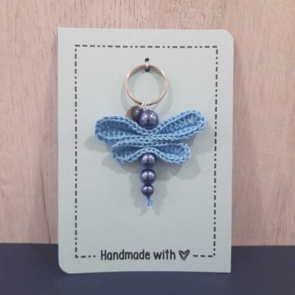 Sleutelhanger libelle blauw