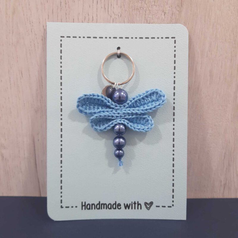 Sleutelhanger libelle blauw