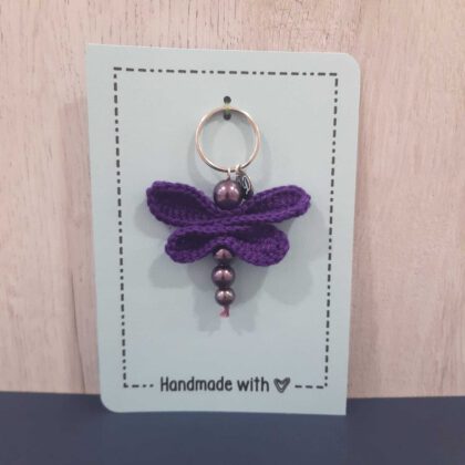 Sleutelhanger libelle paars