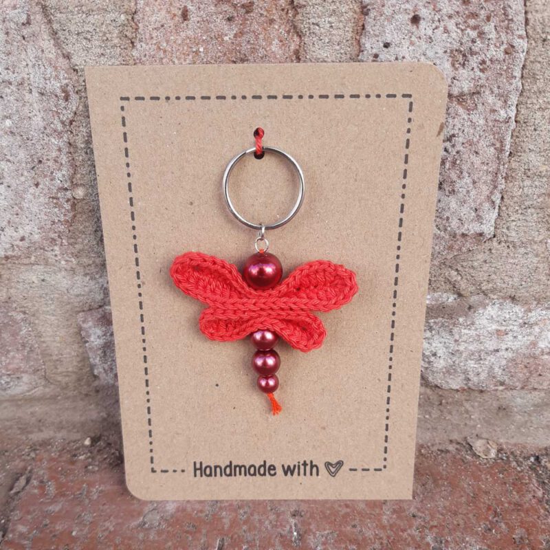 Sleutelhanger libelle rood