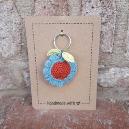 Sleutelhanger bloem blauw