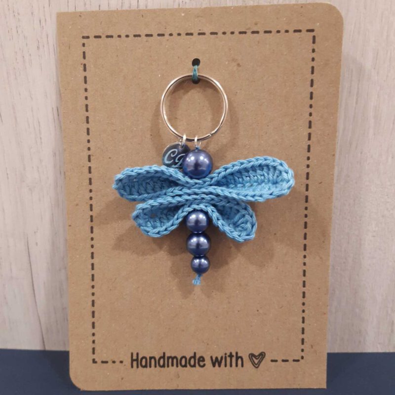 Sleutelhanger libelle blauw