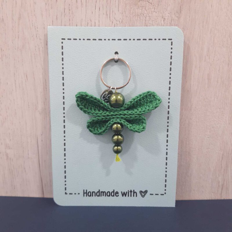 Sleutelhanger libelle groen
