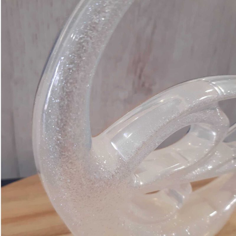 epoxy zwaan met zilveren glitters