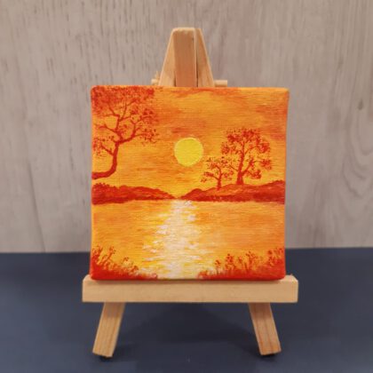 Schilderijtje geel landschap