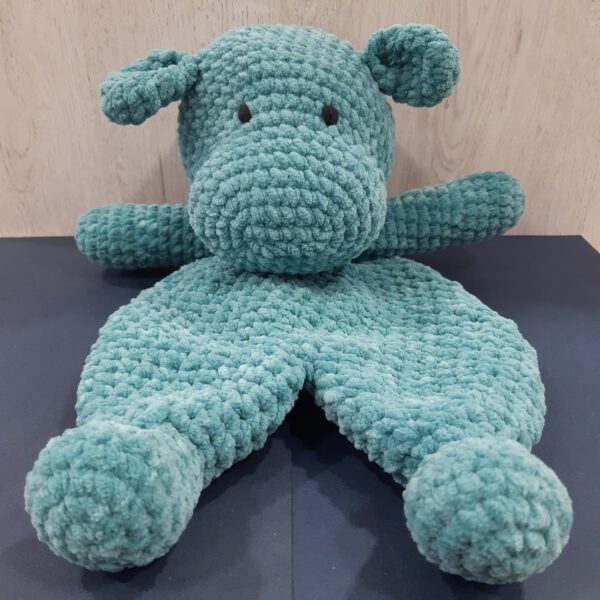 gehaakt snuggle nijlpaard chenille knuffel baby gehaakt snuggle nijlpaard chenille knuffel baby