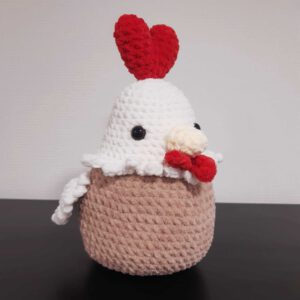 gehaakte kip knuffel chenille garen