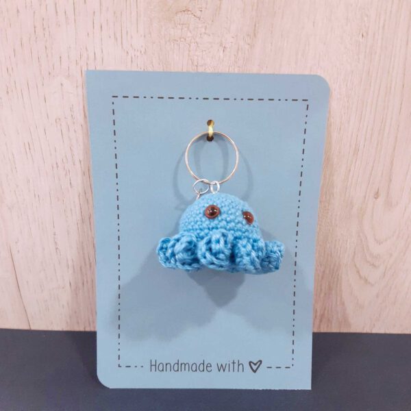octopus blauw gehaakte octopus sleutelhanger handgemaakt