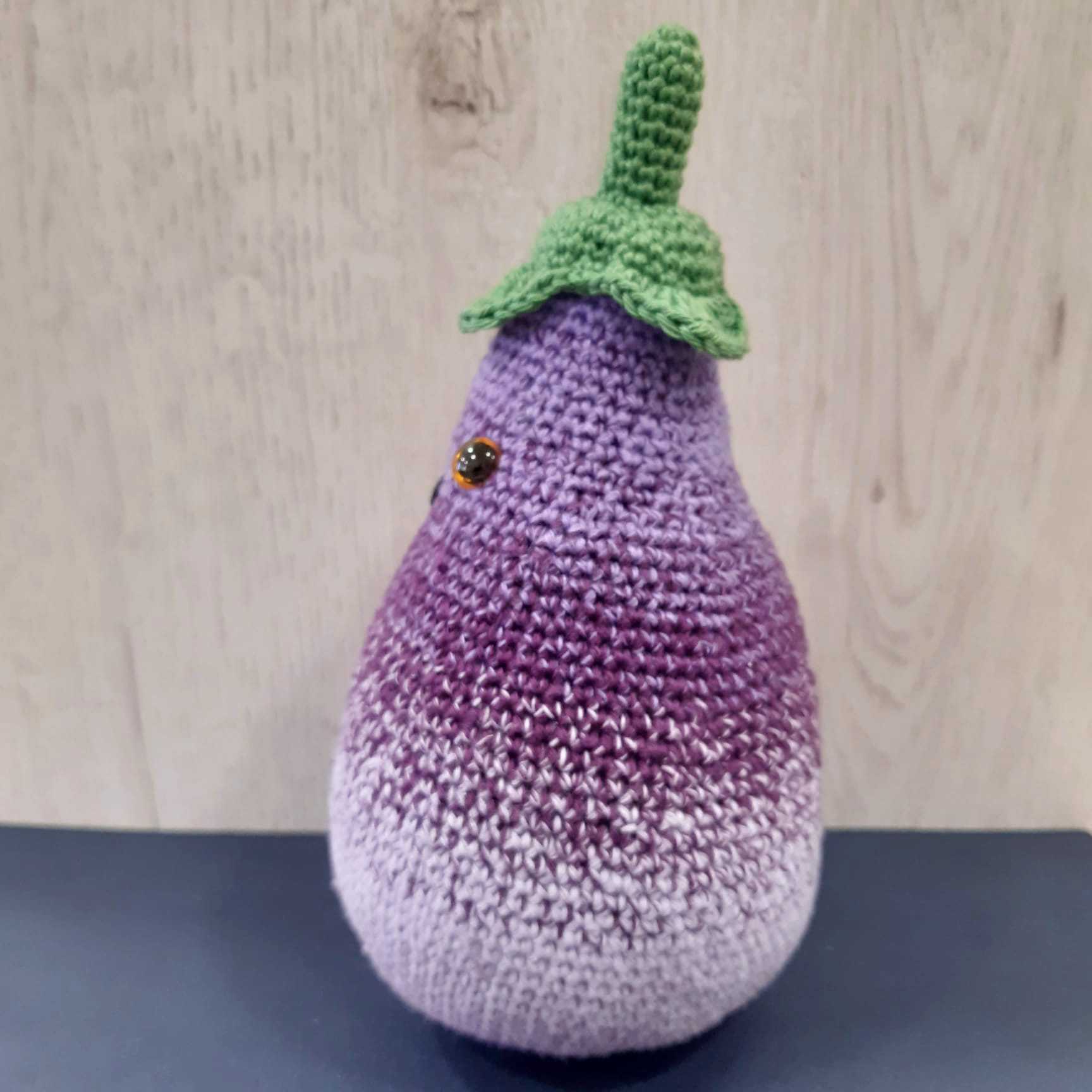 gehaakte aubergine katoen 20 cm handgemaakt