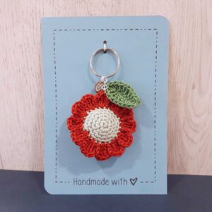 gehaakte bloem sleutelhanger handgemaakt